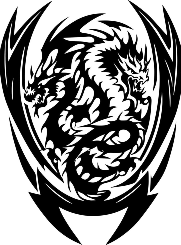 Tribal dragon tattoo design Royalty Free Vector Image