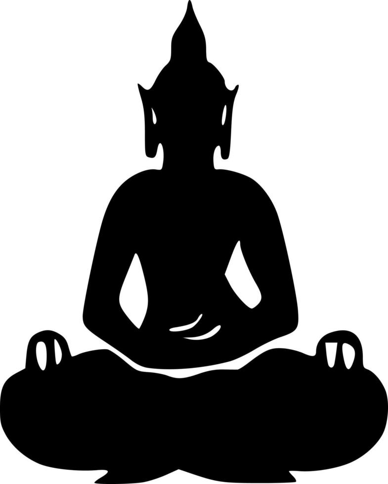 negro y blanco de Buda icono vector