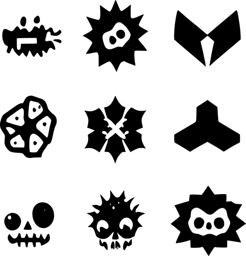 set of evil icon shape vector