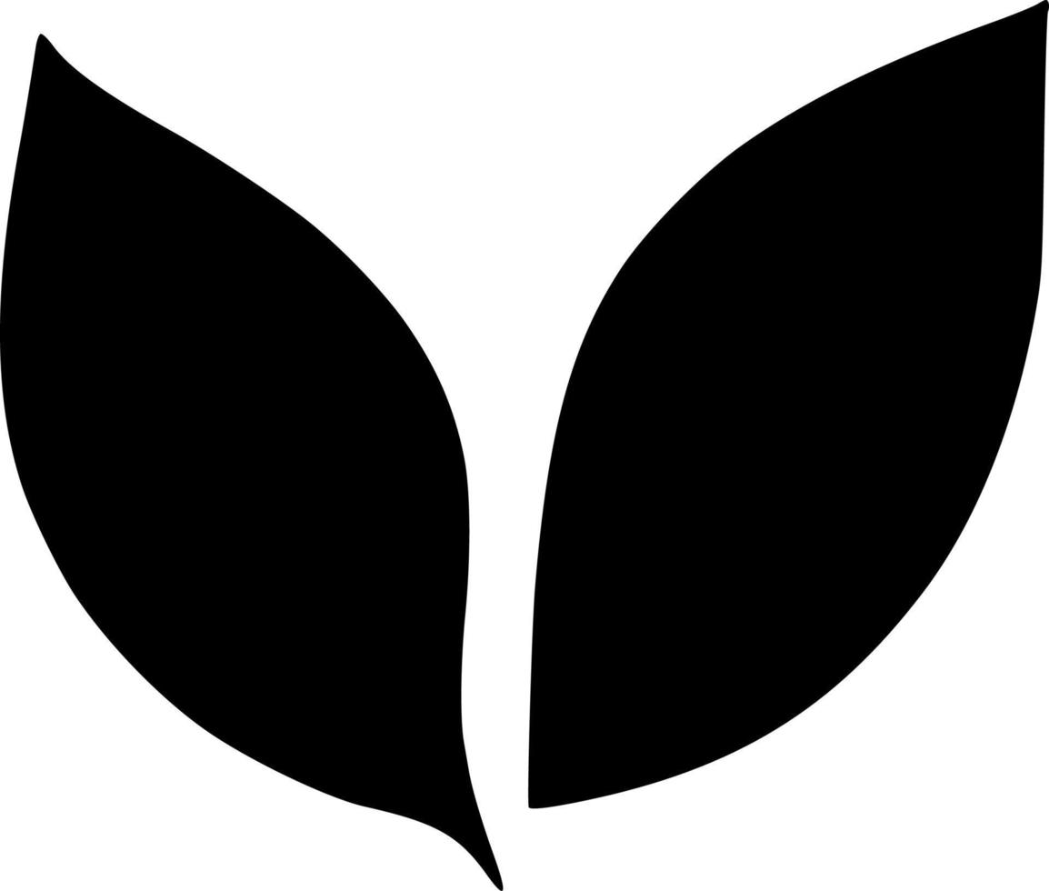 black and white of leaf shape icon vector