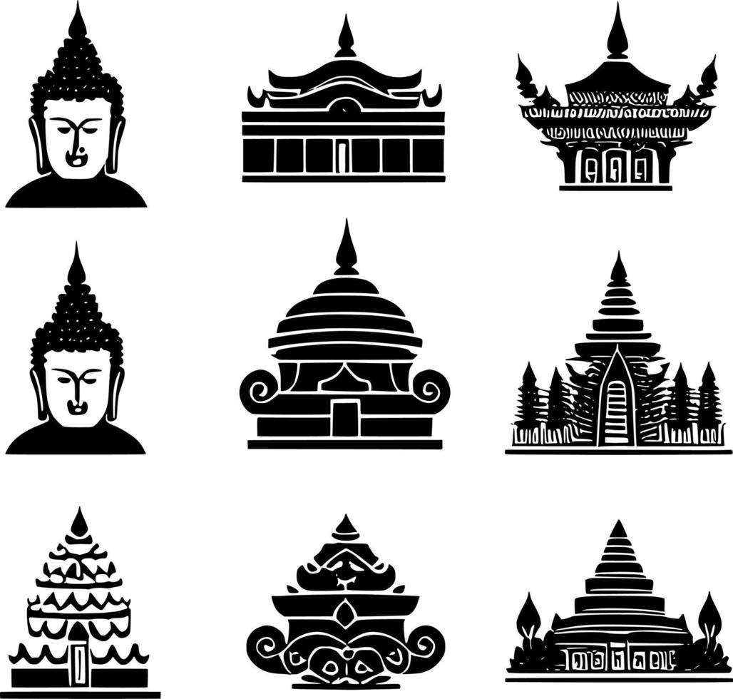 set of religion icon vector