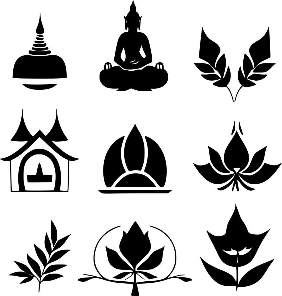 collection of icons of silhouettes, set of nature and symbols vector
