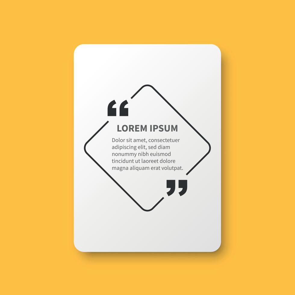 Quote frame blank template icon in flat style. Empty speech bubble vector illustration on isolated background. Textbox sign business concept.