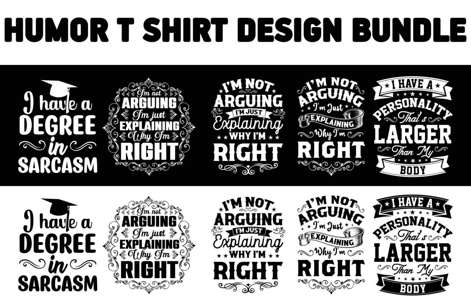 Humor t-shirt design bundle vector