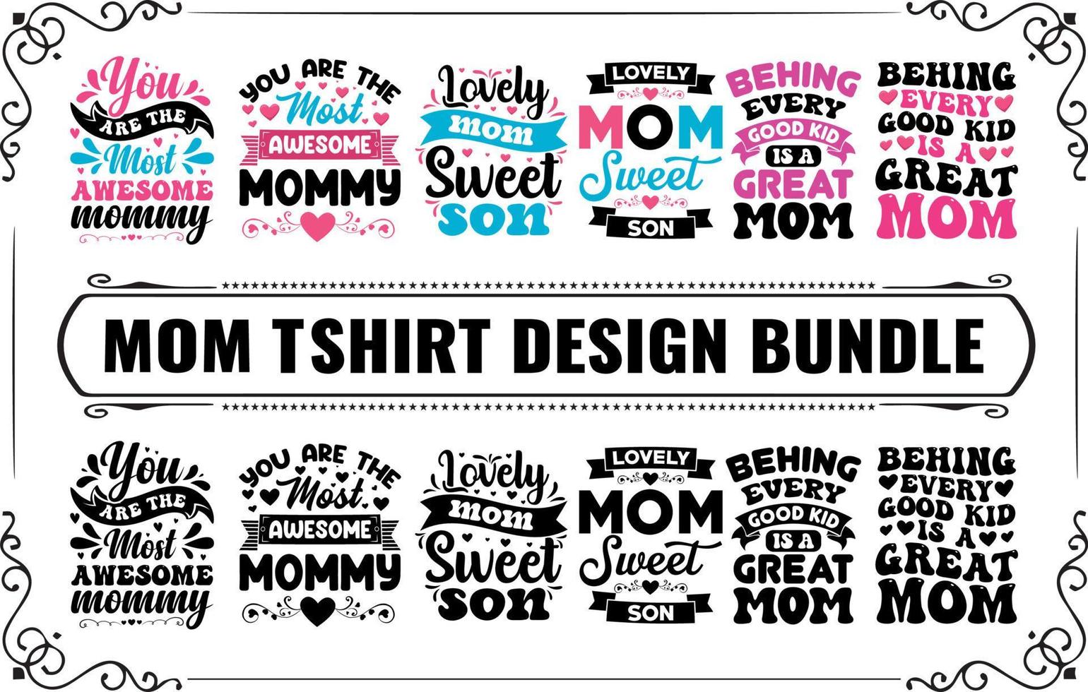 Mom T-shirt Design Bundle vector