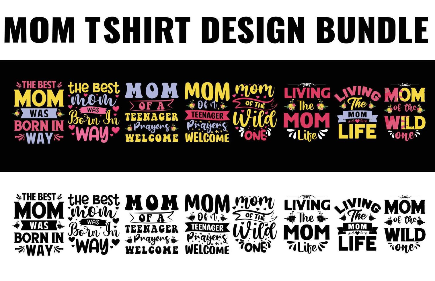 Mom T-shirt Design Bundle vector