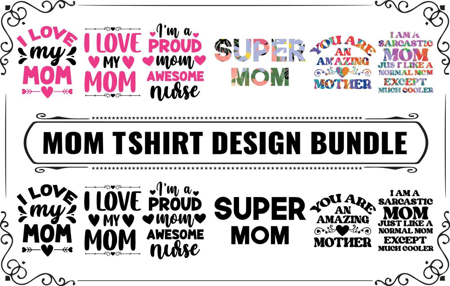 Mom T-shirt Design Bundle vector