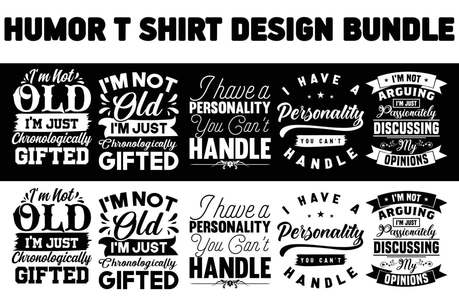 Humor t-shirt design bundle vector