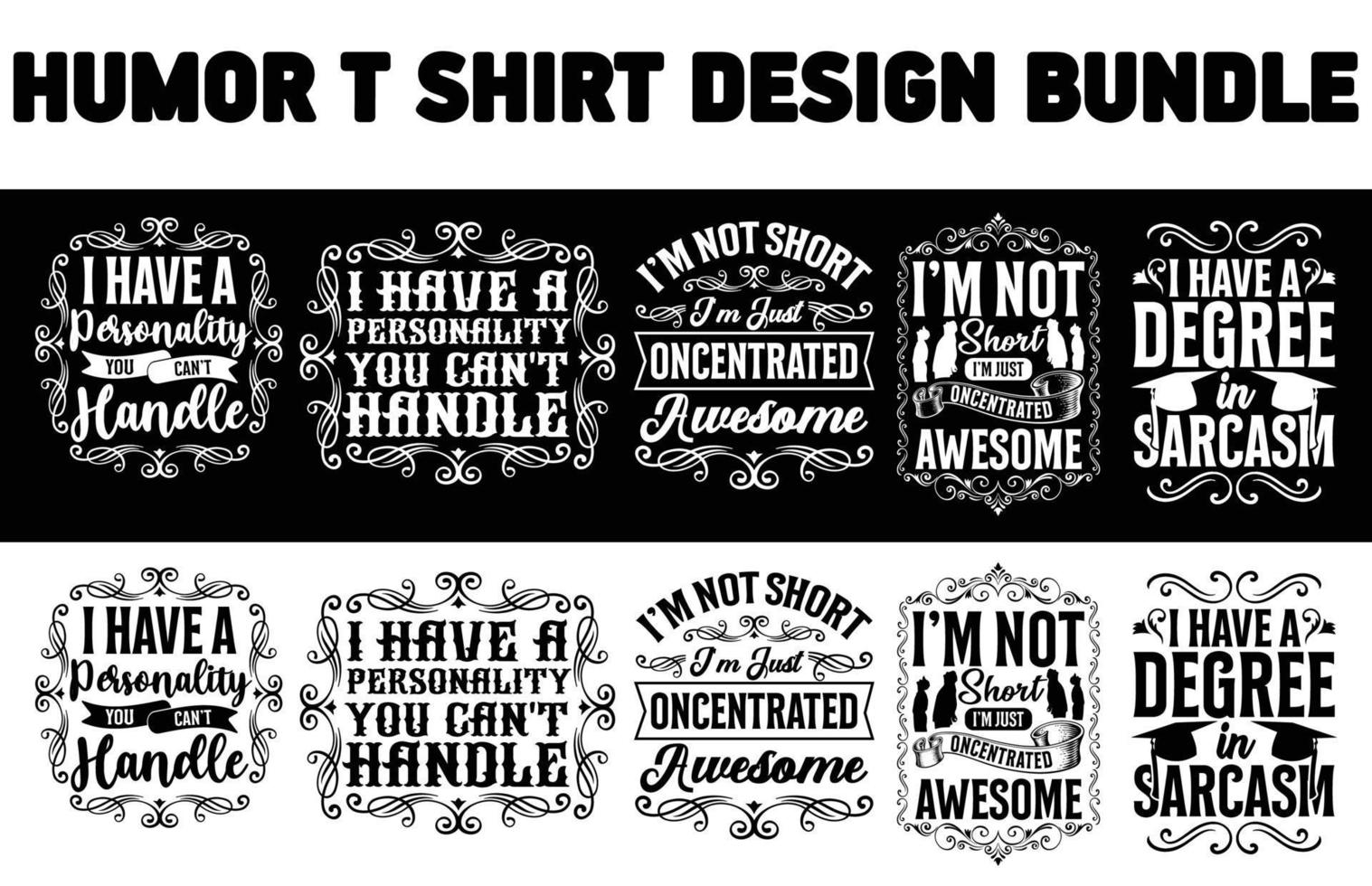 Humor t-shirt design bundle vector