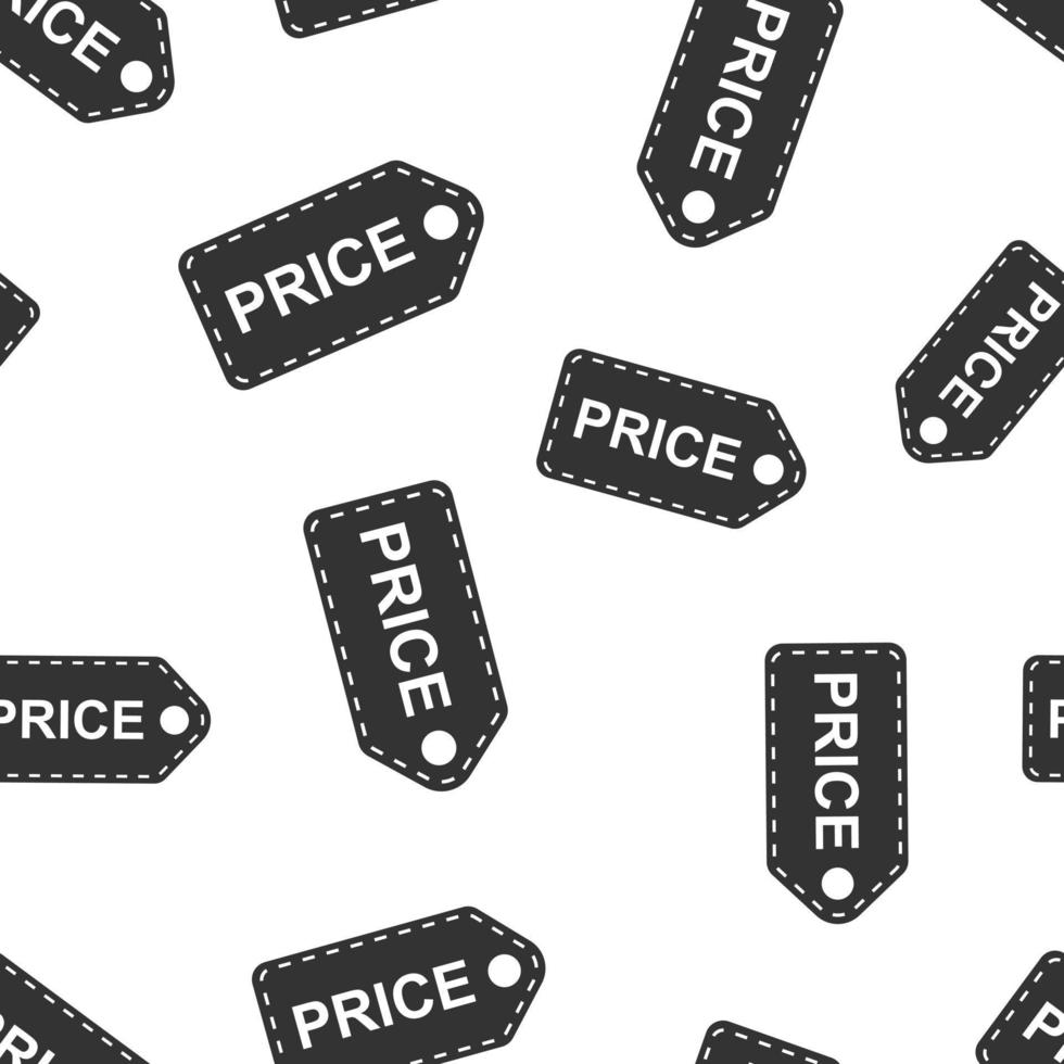 Price coupon icon seamless pattern background. Price tag vector illustration on white isolated background. Sale sticker business concept.