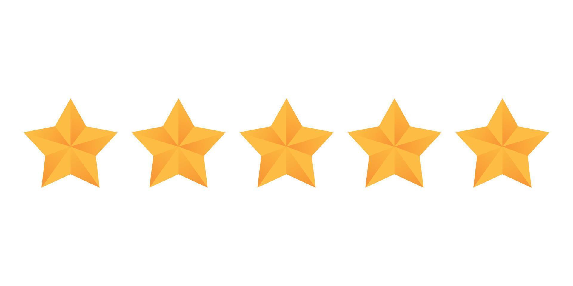 Five stars icon in flat style. Customer product rating vector illustration on isolated background. Review feedback sign business concept.