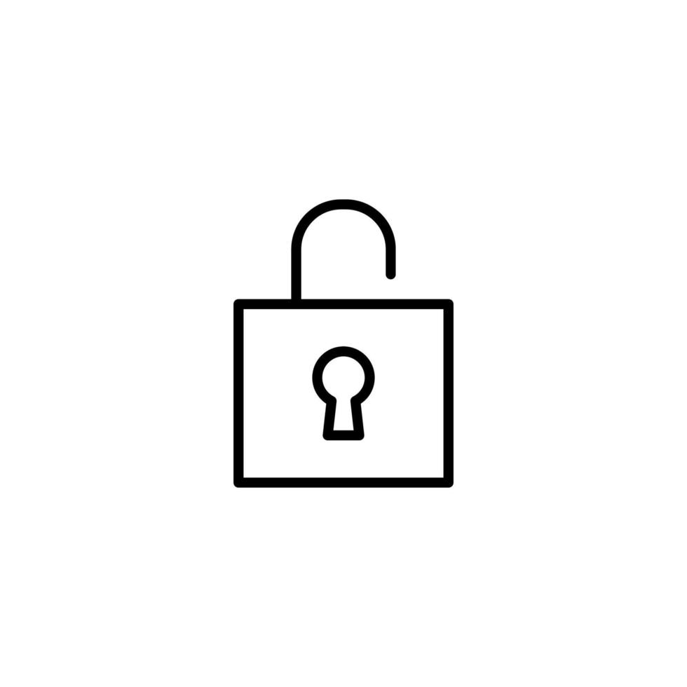 Padlock icon with outline style vector