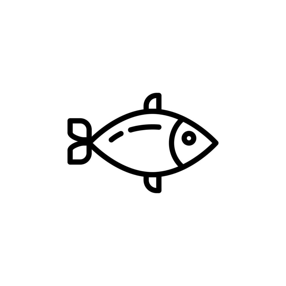 Fish icon with outline style vector