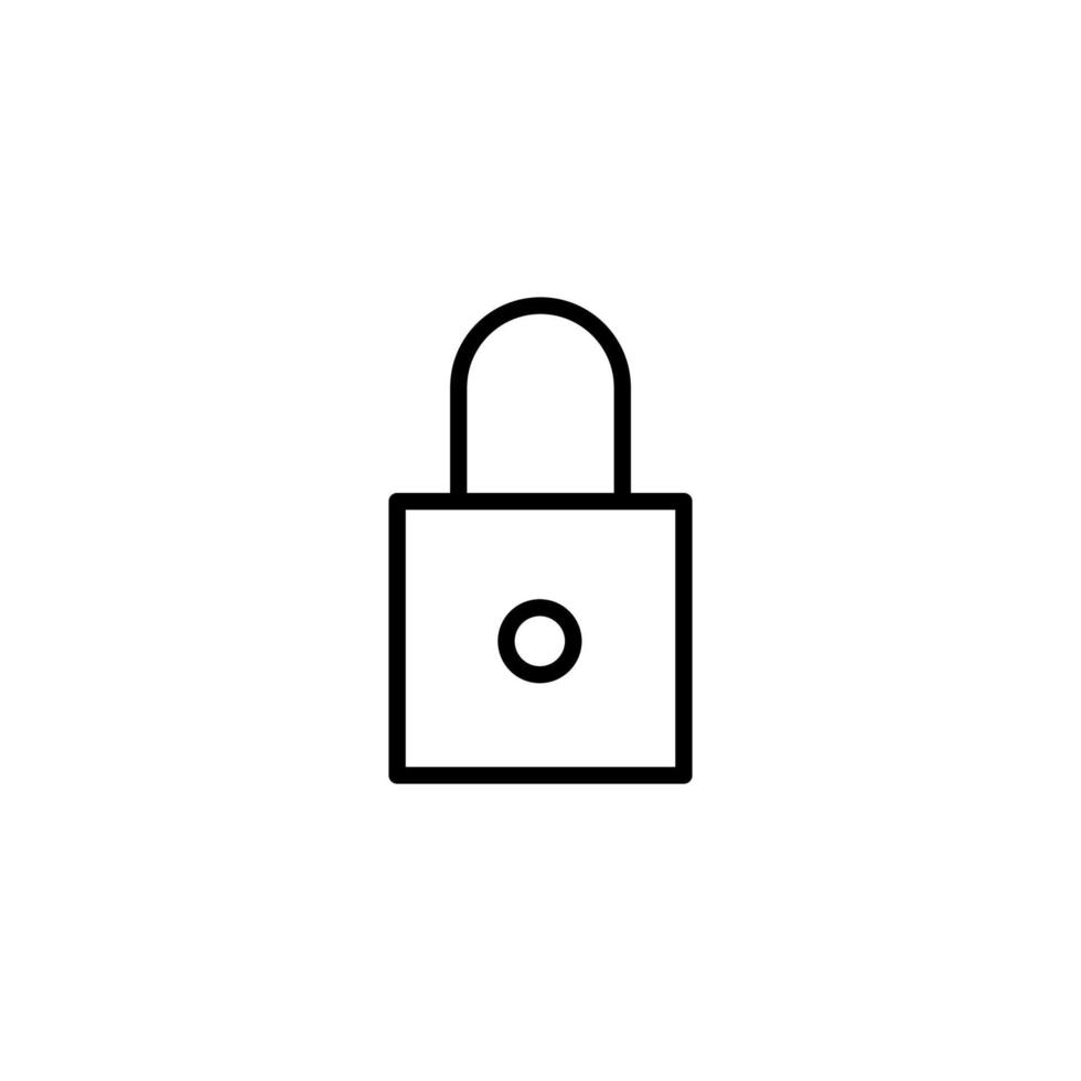 Padlock icon with outline style vector