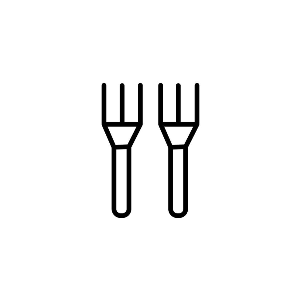 Fork icon with outline style vector