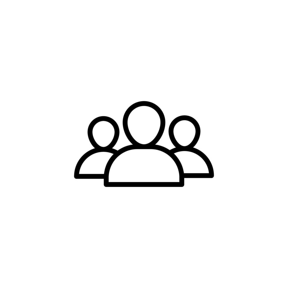 People icon with outline style vector