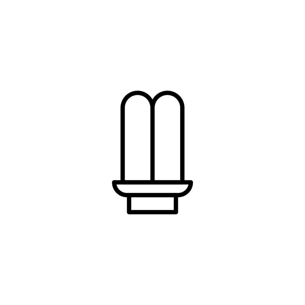 Lamp icon with outline style vector