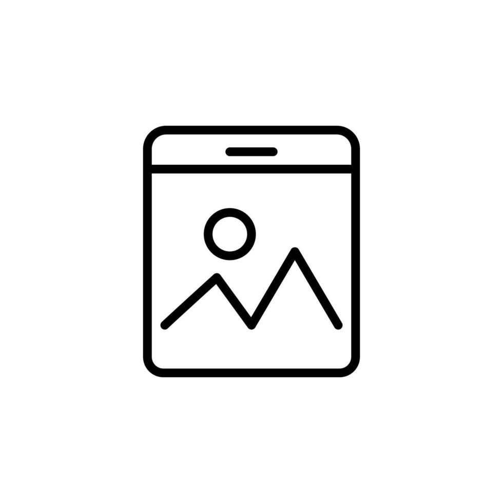 Picture icon with outline style vector