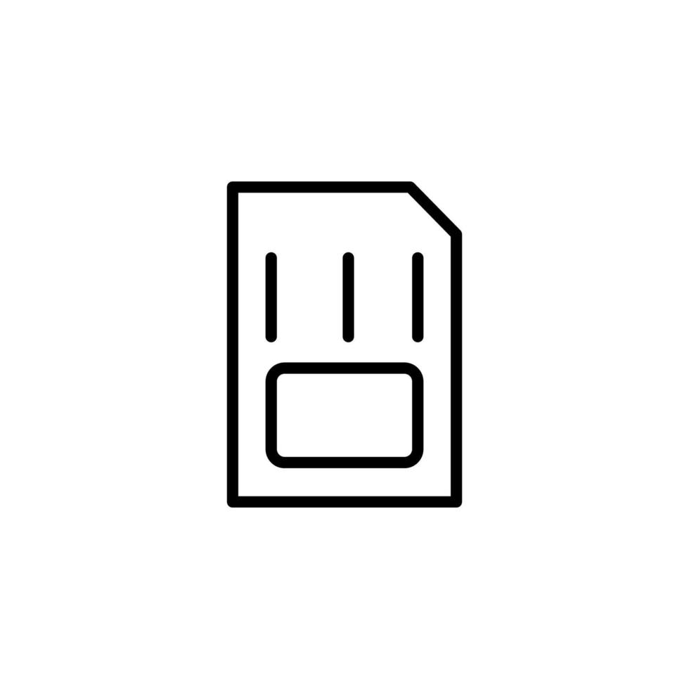 Memory card icon with outline style vector