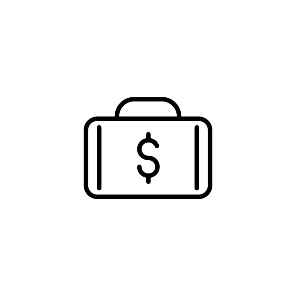 Money bag icon with outline style vector
