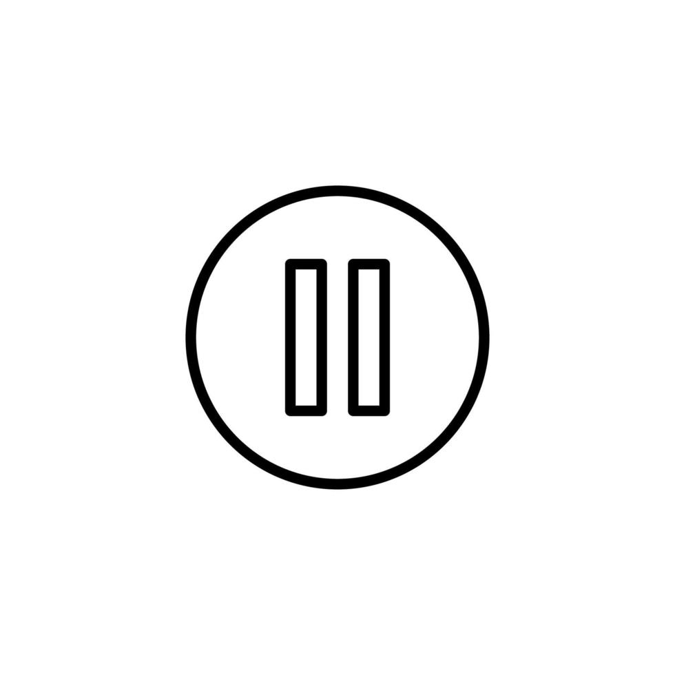 Media player button icon with outline style vector