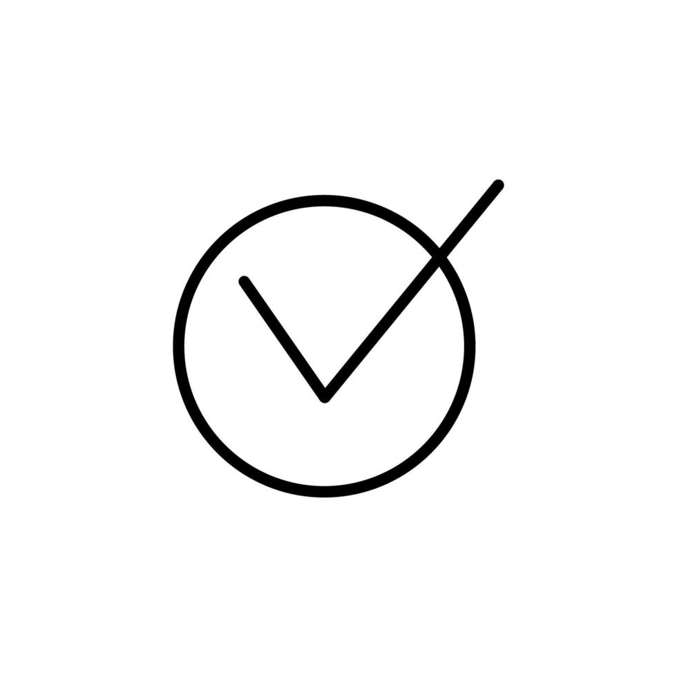 Done icon with outline style vector