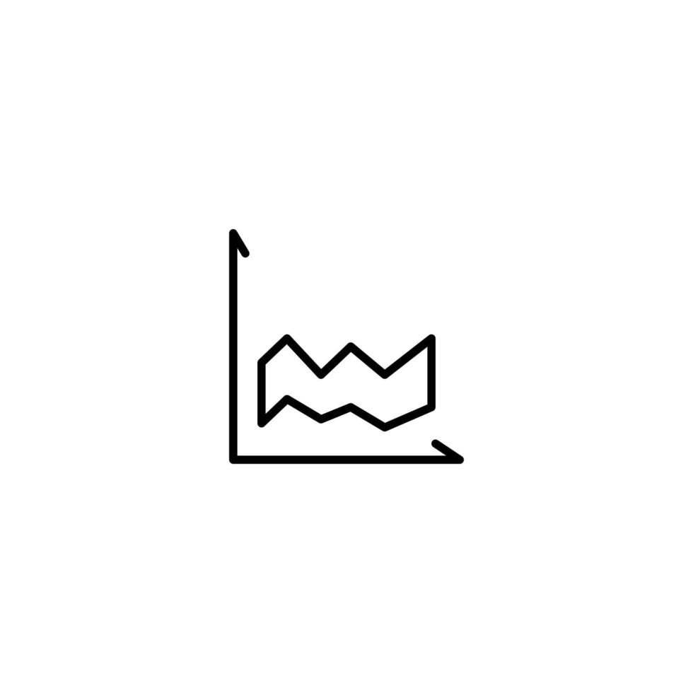 Chart icon with outline style vector