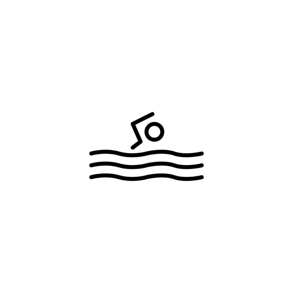 Swim icon with outline style vector