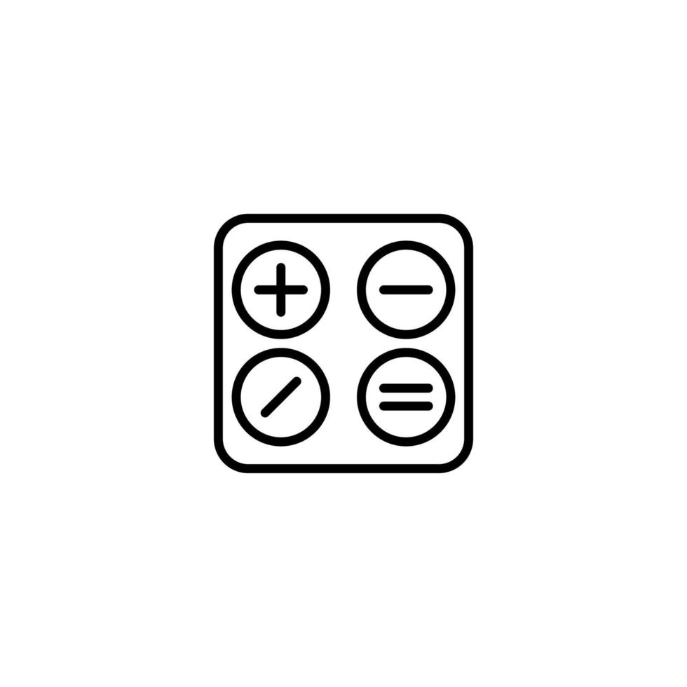 Calculator icon with outline style vector