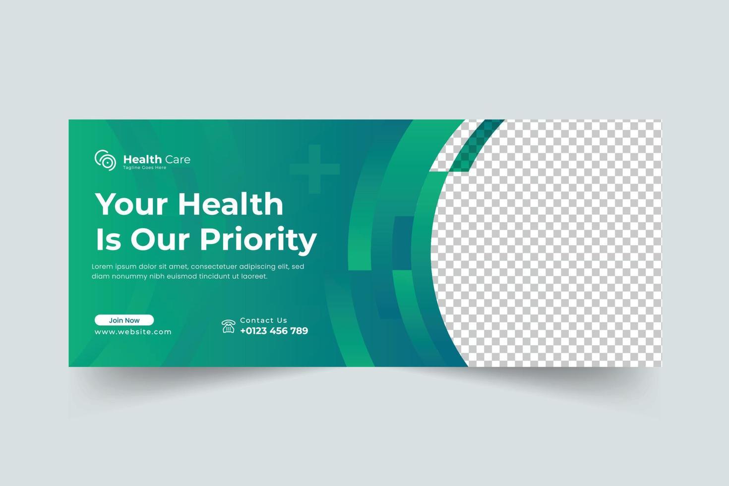 Healthcare and medical social media or web banner design template vector