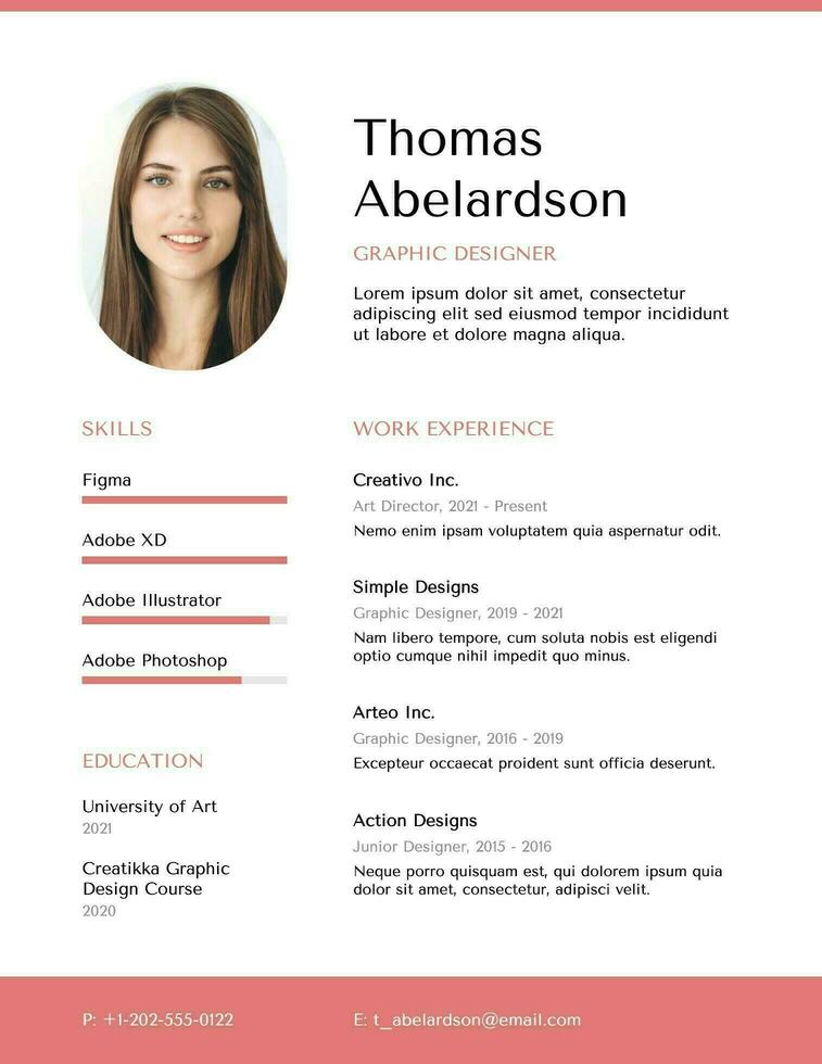 Simple Red Resume Template