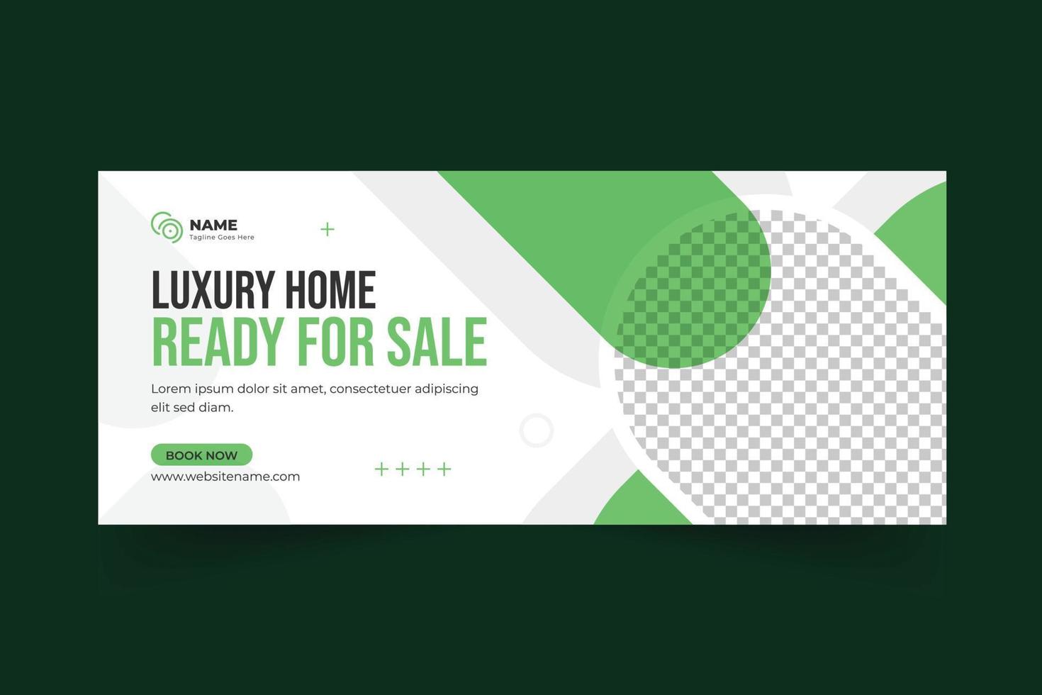 Real Estate Social Media Cover Photo Template Design vector