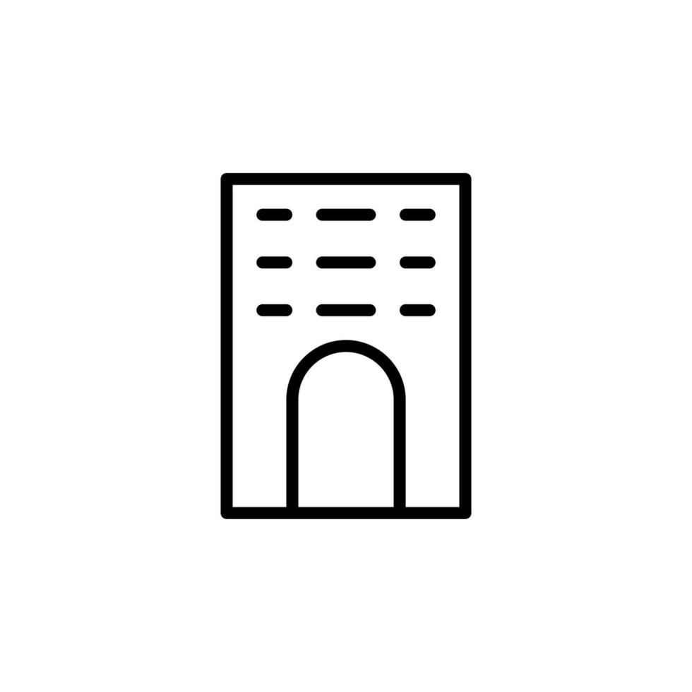 Building icon with outline style vector