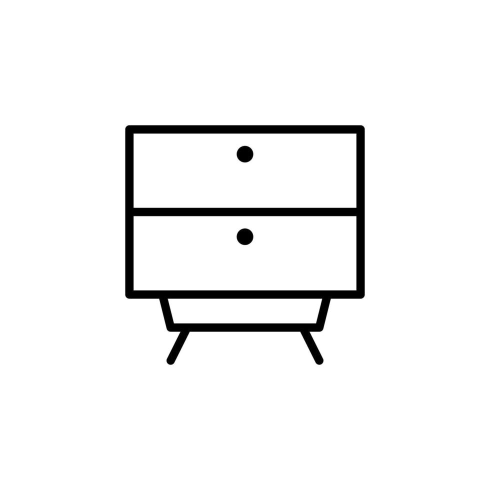 Drawer icon with outline style vector