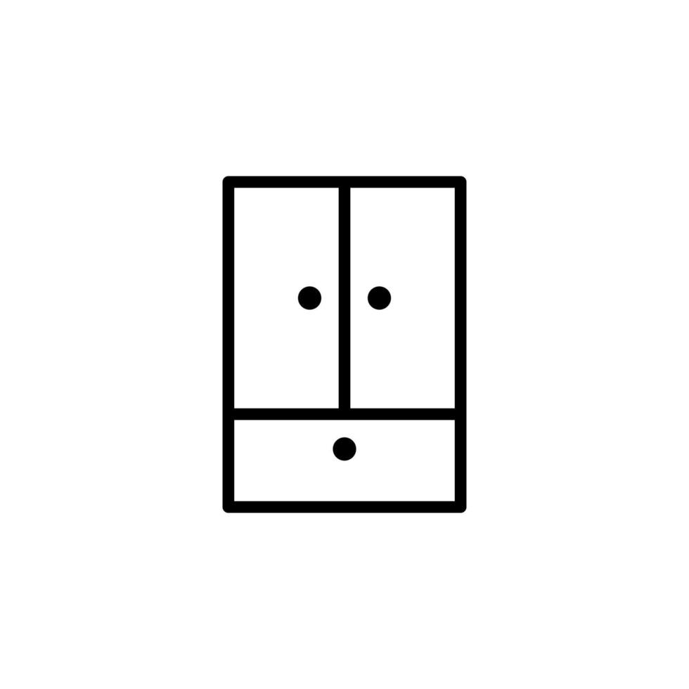 Cupboard icon with outline style vector