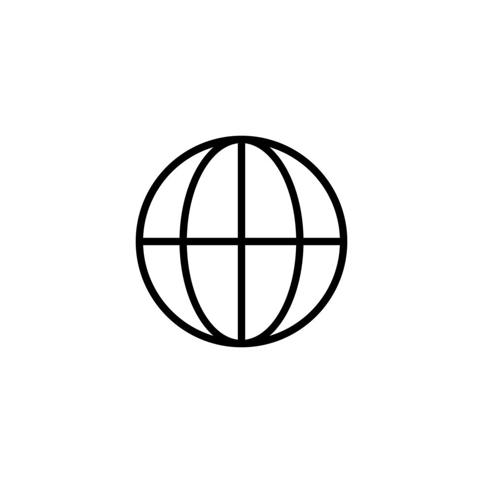 Globe icon with outline style vector
