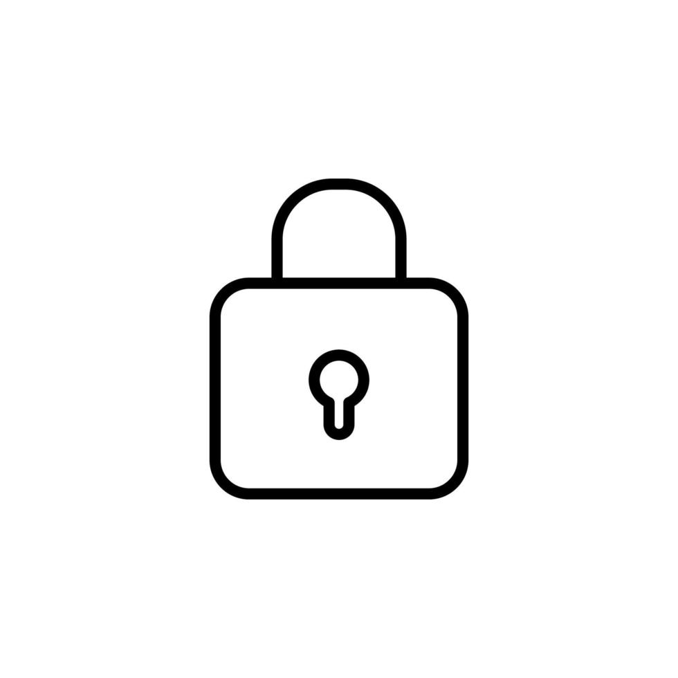 Padlock icon with outline style vector