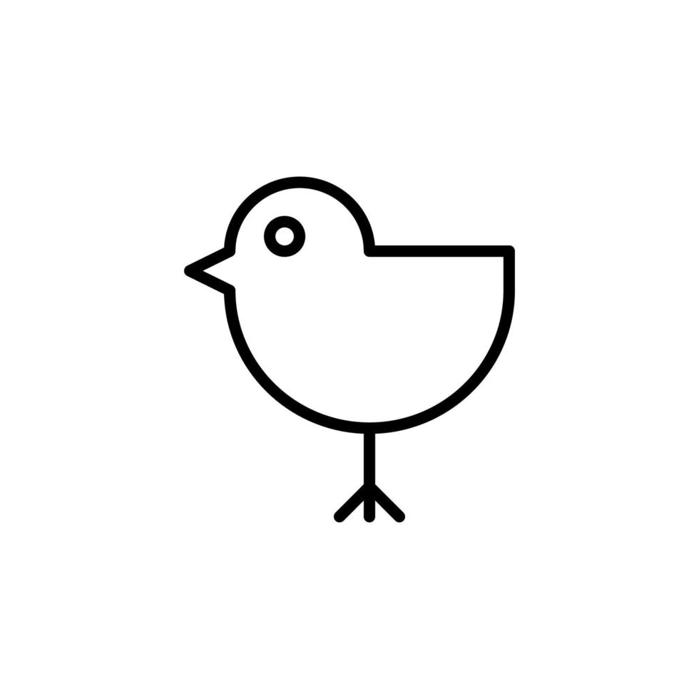 Pato icono con contorno estilo vector