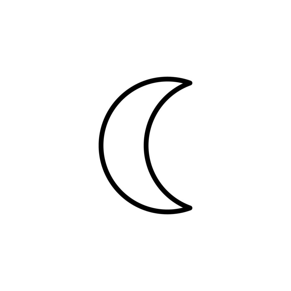 Moon icon with outline style vector