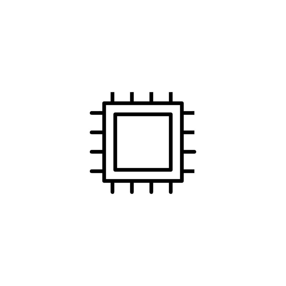 Processor icon with outline style vector