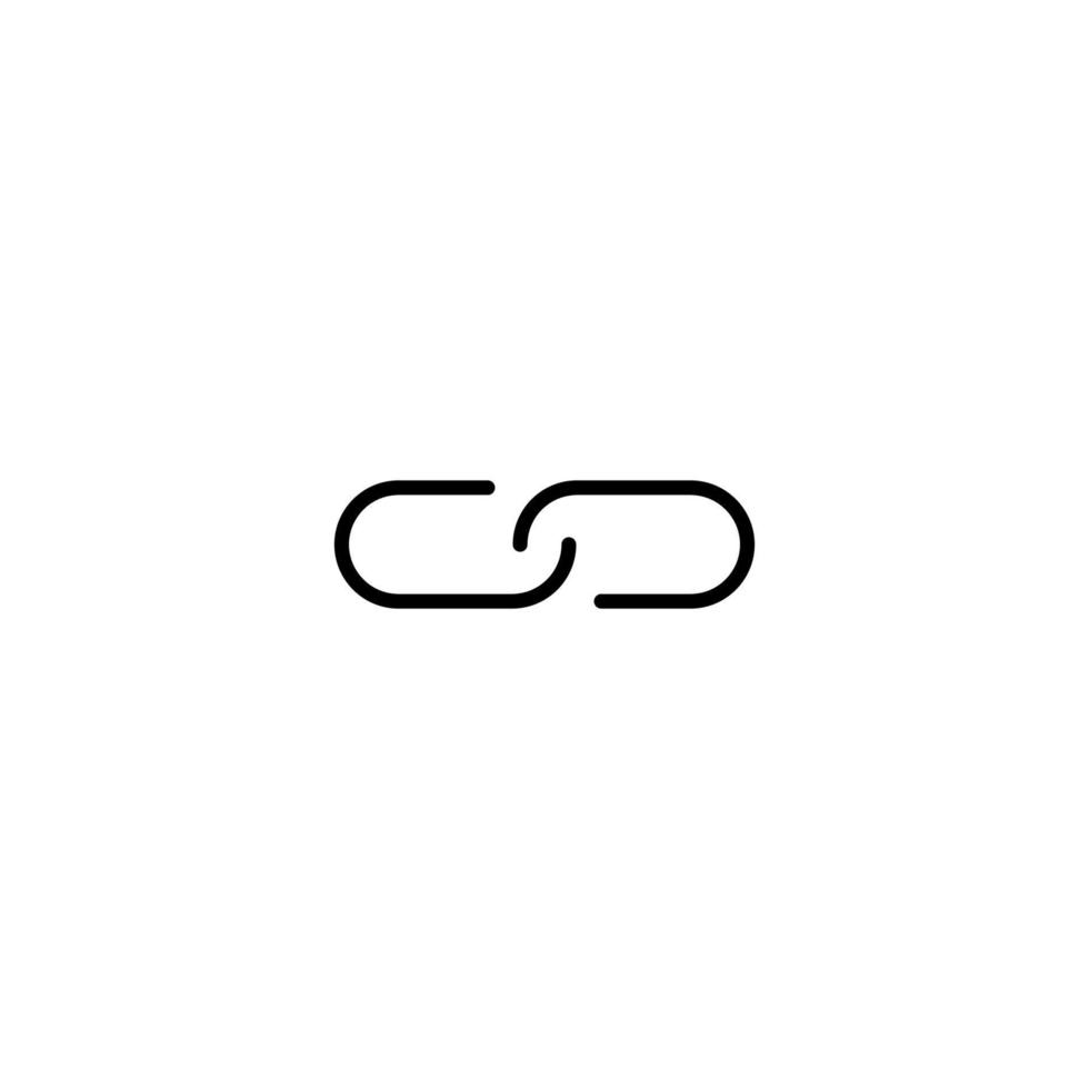 Paperclip icon with outline style vector