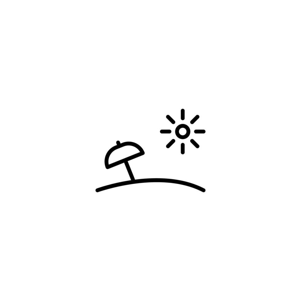 Summer icon with outline style vector