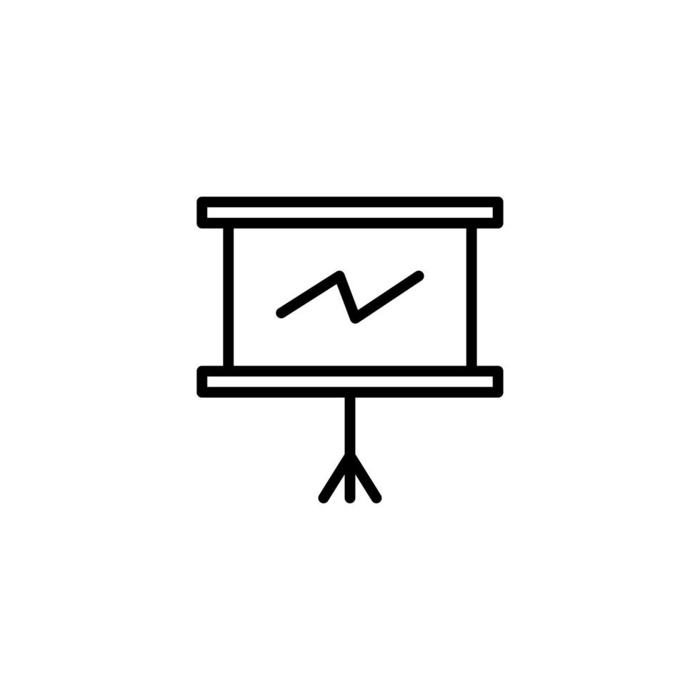 Presentation board icon with outline style vector
