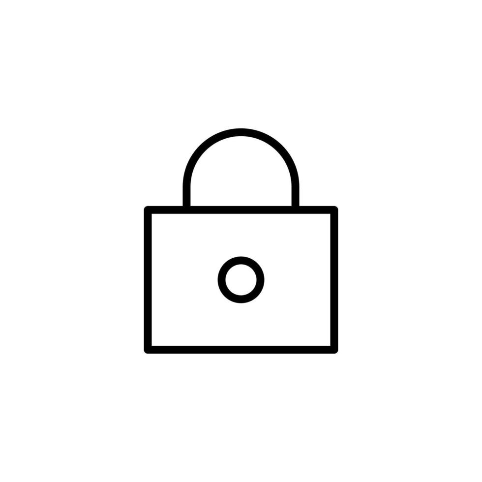 Padlock icon with outline style vector