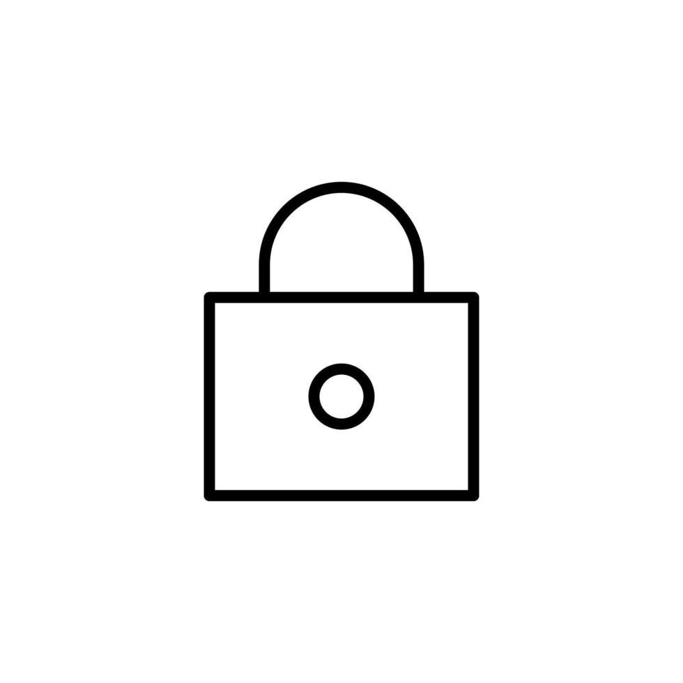 Padlock icon with outline style vector