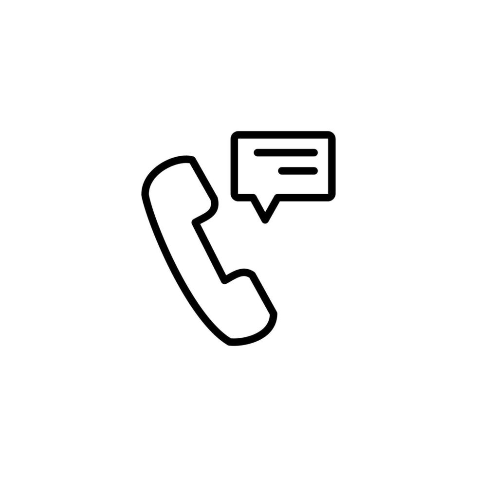 Call icon with outline style vector