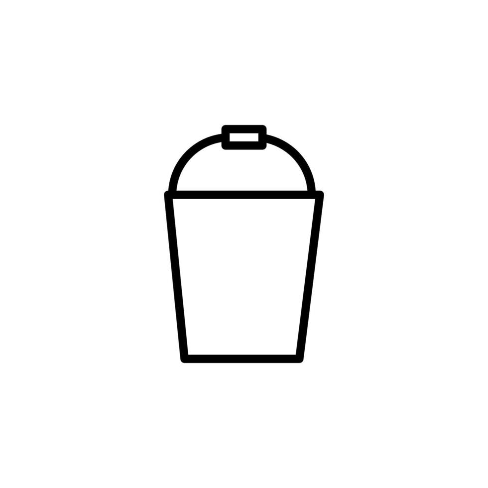 Bucket icon with outline style vector