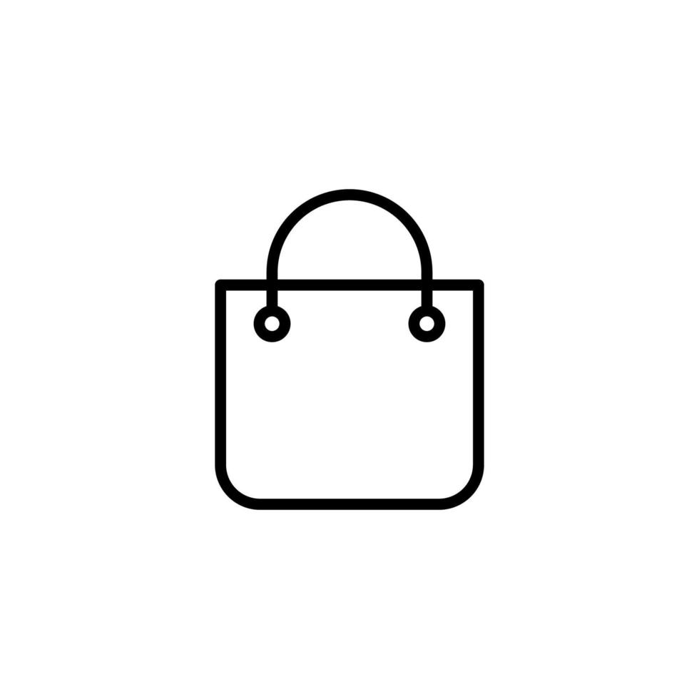 compras bolso icono con contorno estilo vector