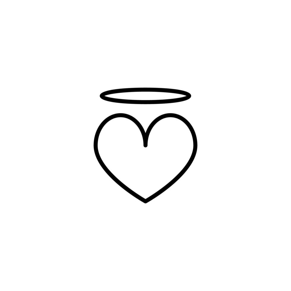 Heart icon with outline style vector