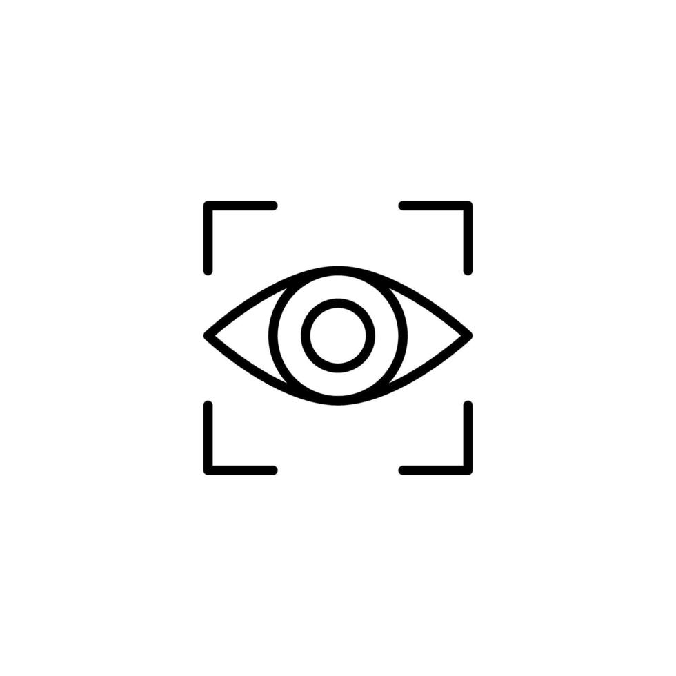 Eyes icon with outline style vector